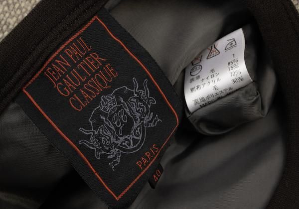 JPG ゴルチエ GAULTIER☆ヘリンボーン ジップ ベスト☆40 JPG