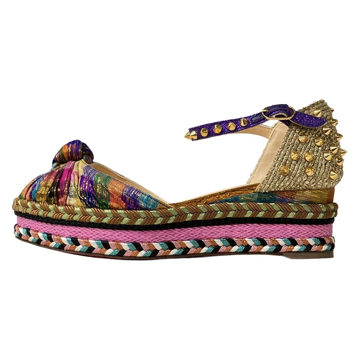 クリスチャンルブタン パンプス 37 レディース - ゴールド×パープル