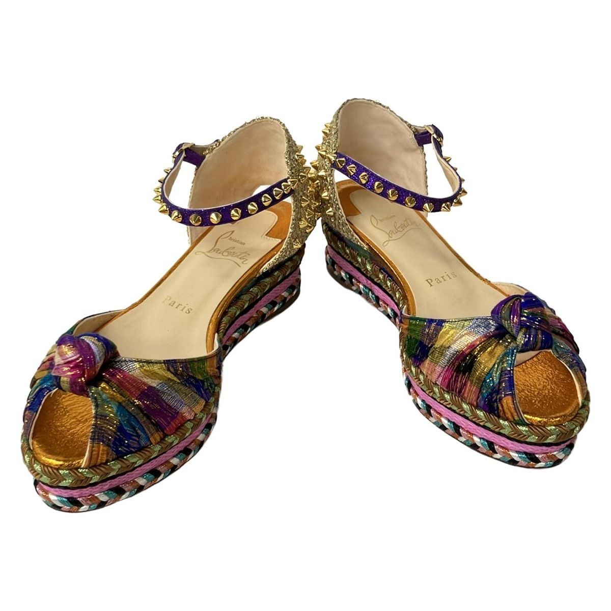 クリスチャンルブタン パンプス 37 レディース - ゴールド×パープル