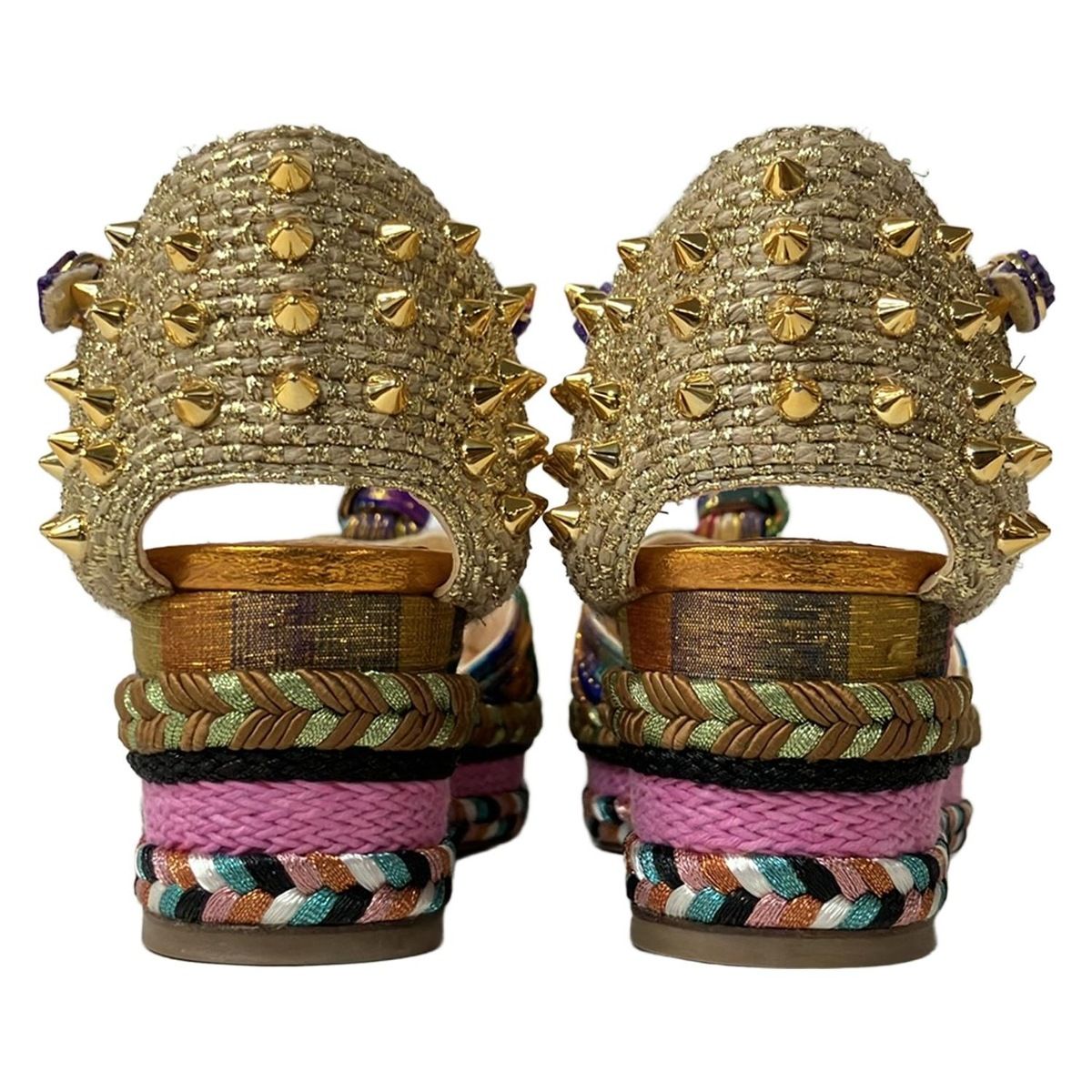 クリスチャンルブタン パンプス 37 レディース - ゴールド×パープル