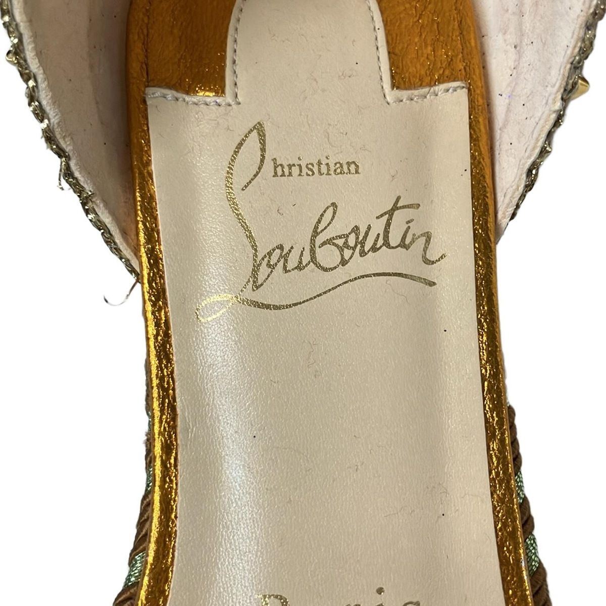 クリスチャンルブタン パンプス 37 レディース - ゴールド×パープル