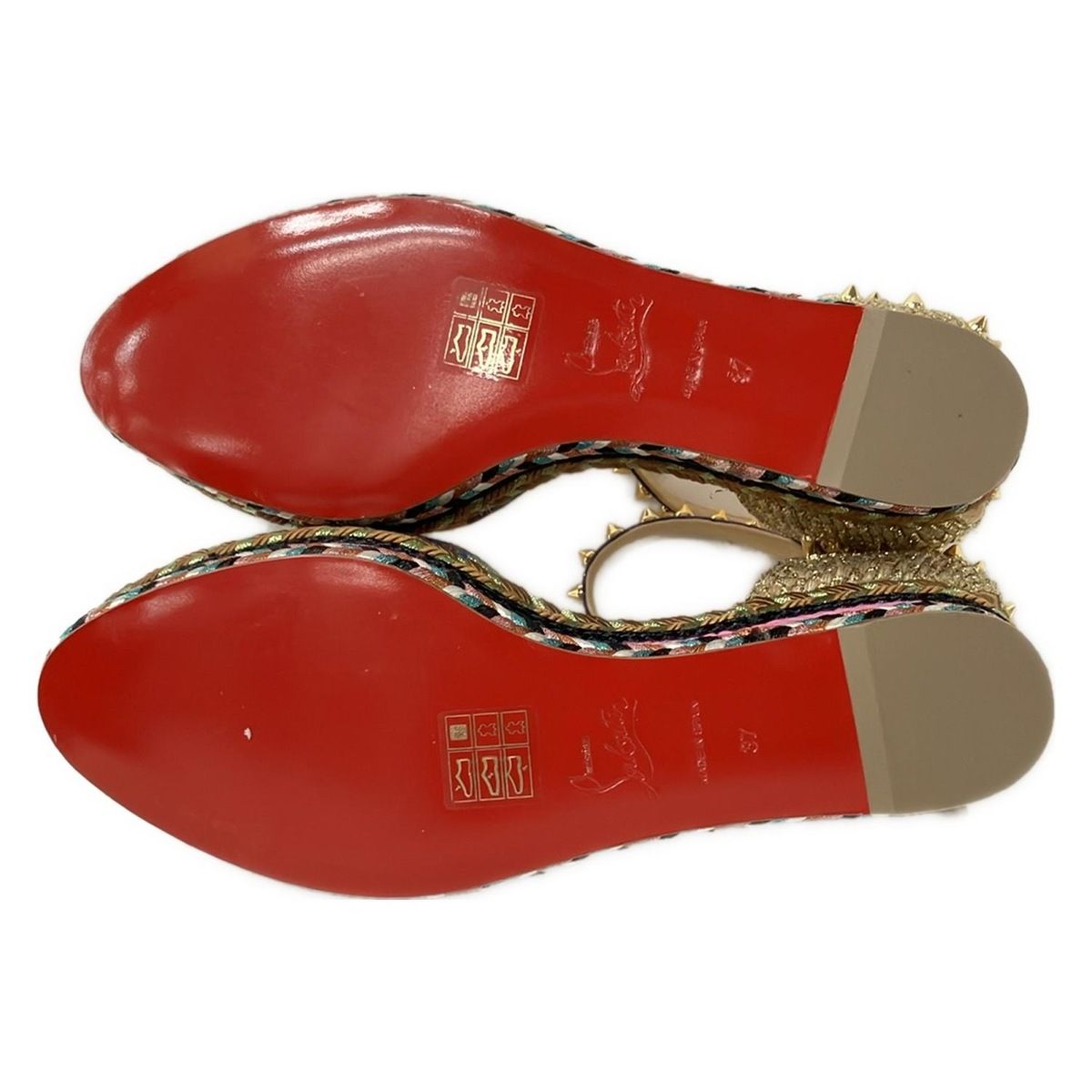 クリスチャンルブタン パンプス 37 レディース - ゴールド×パープル