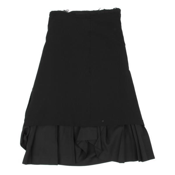 コムデギャルソンCOMME des GARCONS ウール異素材切替デザインプリーツ