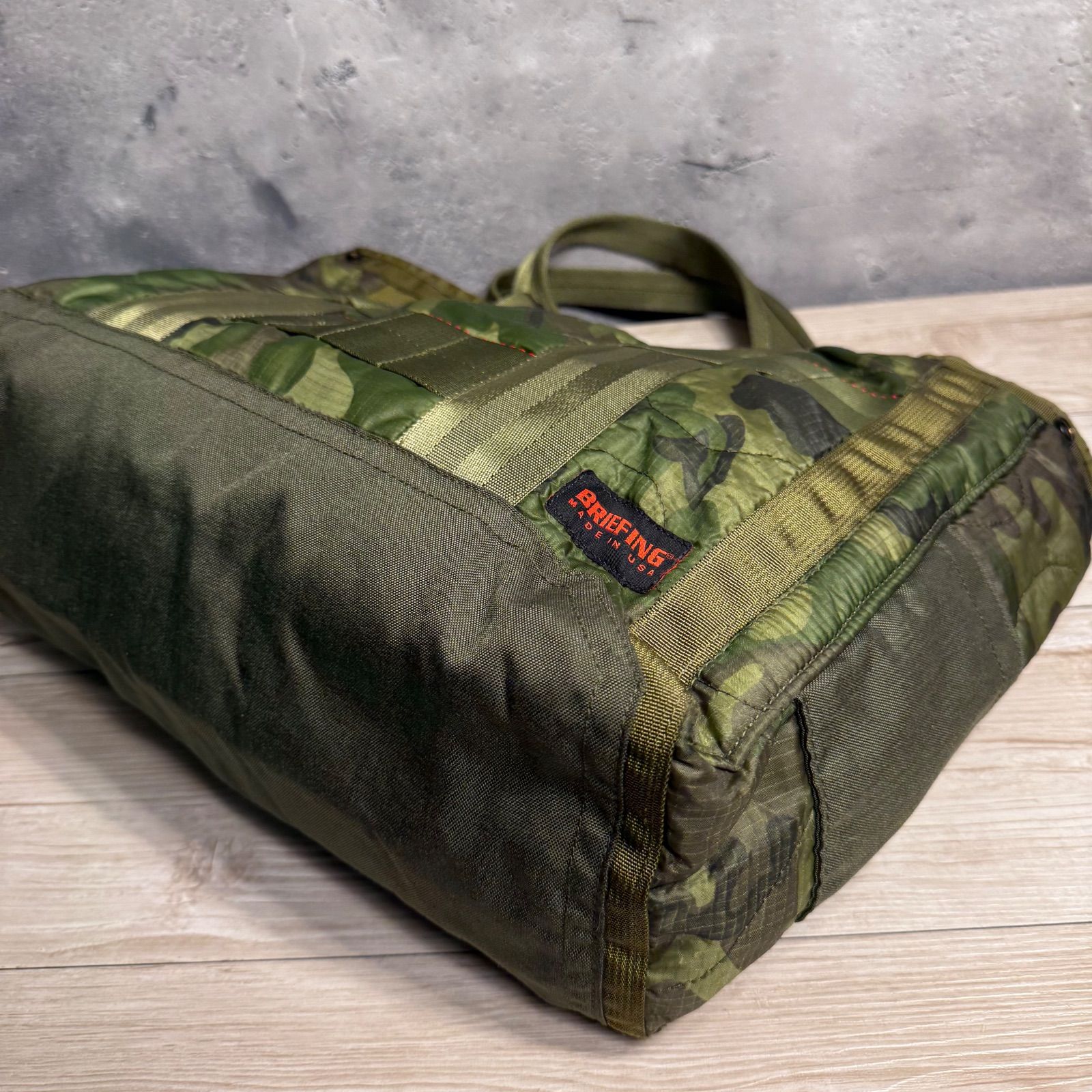 BRIEFING USA製 キルティング トートバッグ 迷彩 カモフラ 大型 希少