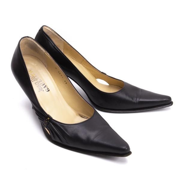 ジャンポールゴルチエJean Paul GAULTIER サイドギャザーレザーヒール