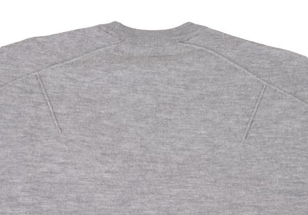 ワイスリーY-3 ロゴエンボスウールニットセーター グレーXS