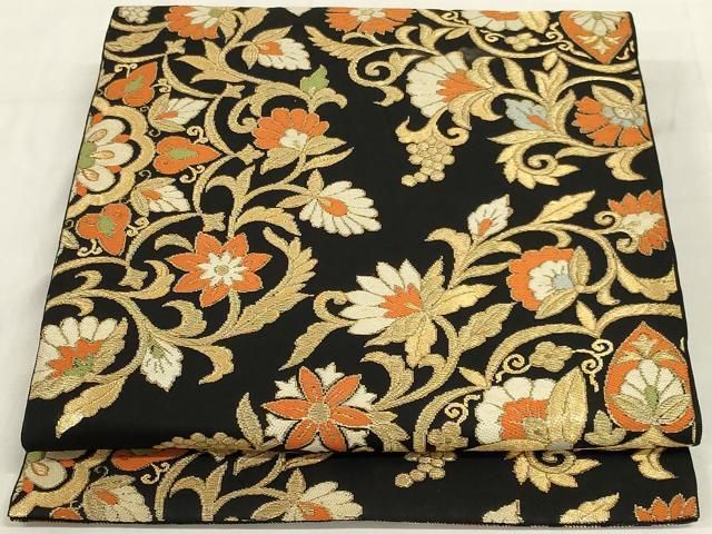 平和屋2 六通柄袋帯 正倉院洋花文 金銀糸 逸品