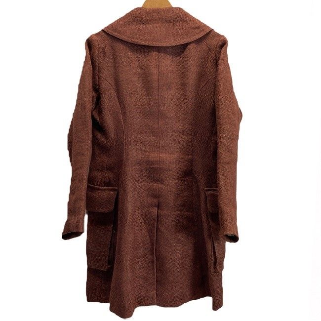 beauty beast ステン コート アウター リネン ダブルボタン フロントポケット 無地 IH 136-94006 AA 古着