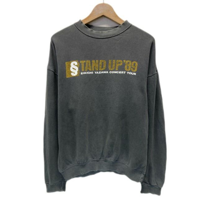 E.YAZAWA 矢沢永吉 スウェット 80 s 80年代 STAND UP 89 長袖 トレーナー クルーネック 裏毛 ツアーグッズ プリント オーバーサイズ 古着