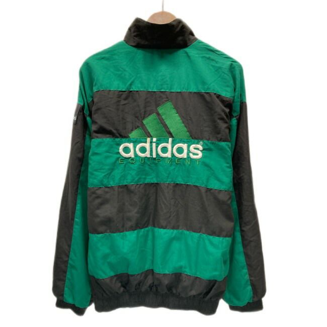 adidas ナイロンジャンパー 90 s 90年代 アウター フルジップ ハイネック バイ ワンポイント ブランドロゴ スリーストライプ 刺しゅう オーバーサイズ スポーツ 古着