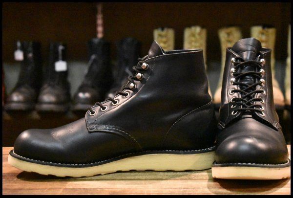 8 5 D 14年 レッドウィング 8165 アイリッシュセッター 黒 ブラッククローム プレーントゥ 編み上げ ブーツ redwing FK 443