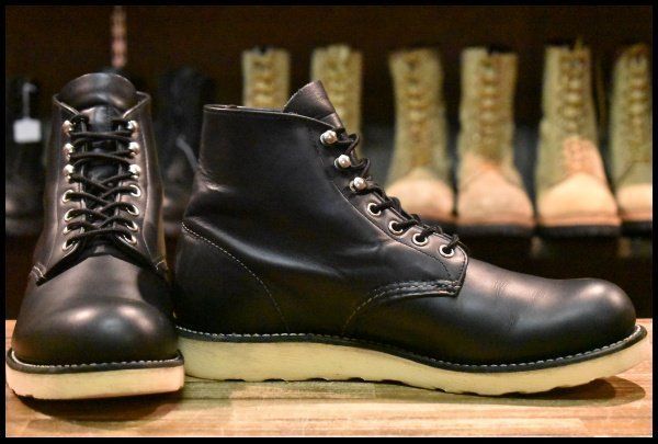 8 5 D 14年 レッドウィング 8165 アイリッシュセッター 黒 ブラッククローム プレーントゥ 編み上げ ブーツ redwing FK 443