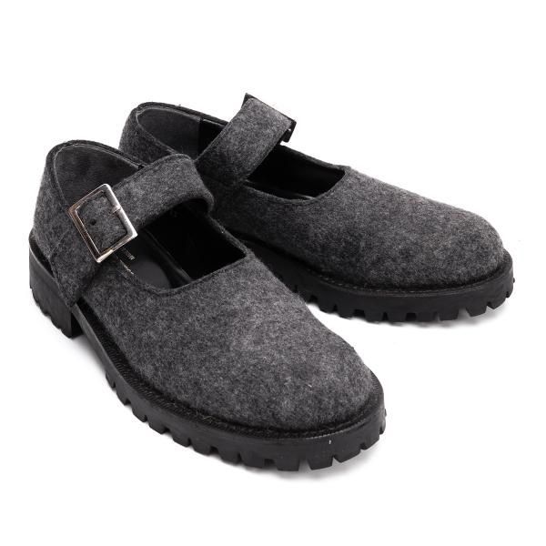 トリココムデギャルソン3連ストラップシューズ2021 トリココムデギャルソンtricot COMME des GARCONS フェルトウール