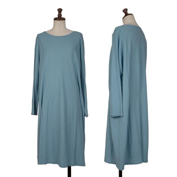 ヨーガンレールJURGEN LEHL コットンデザイン織りワンピース 水色M