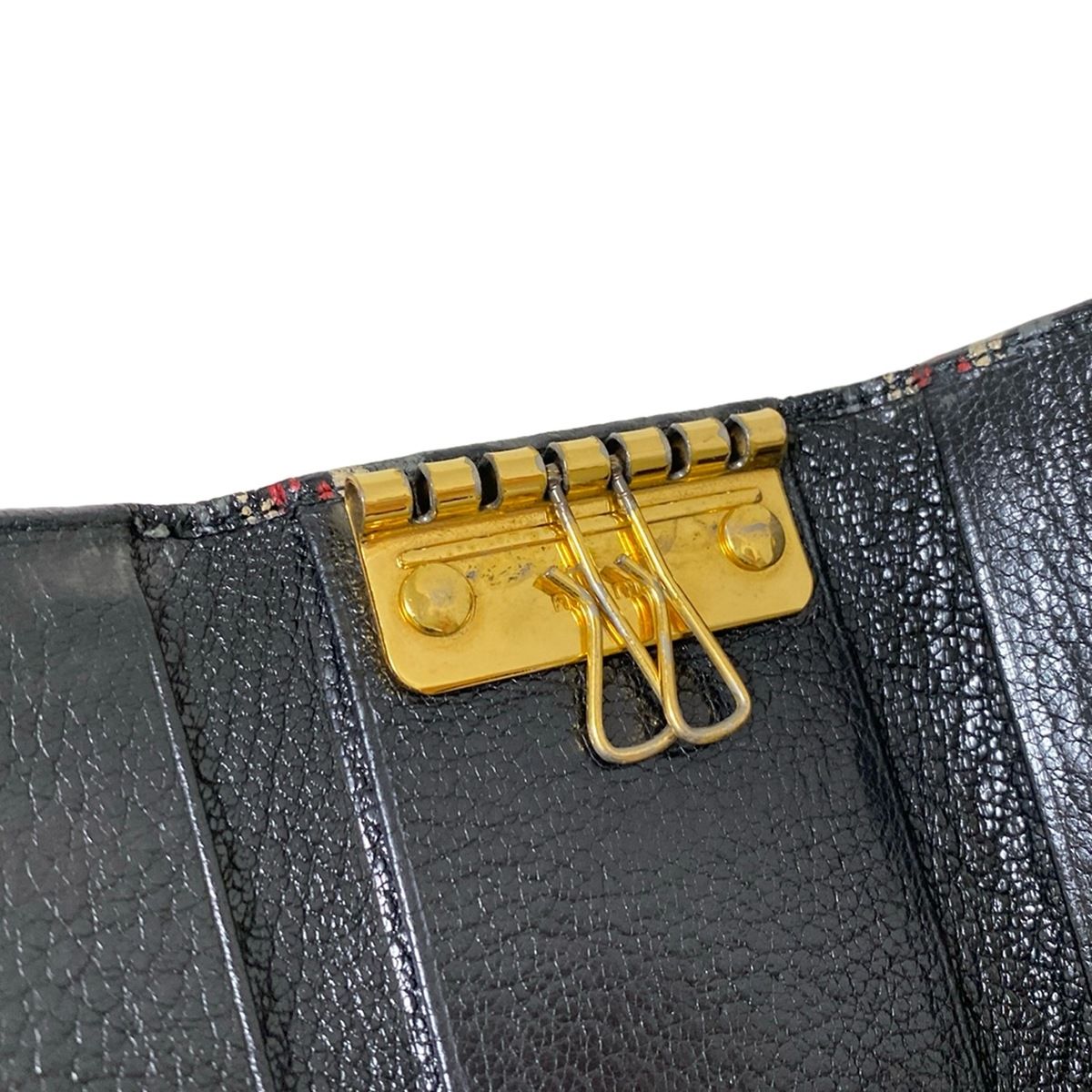 miumiu(ミュウミュウ) キーケース - 黒×レッド×マルチ 2連フック