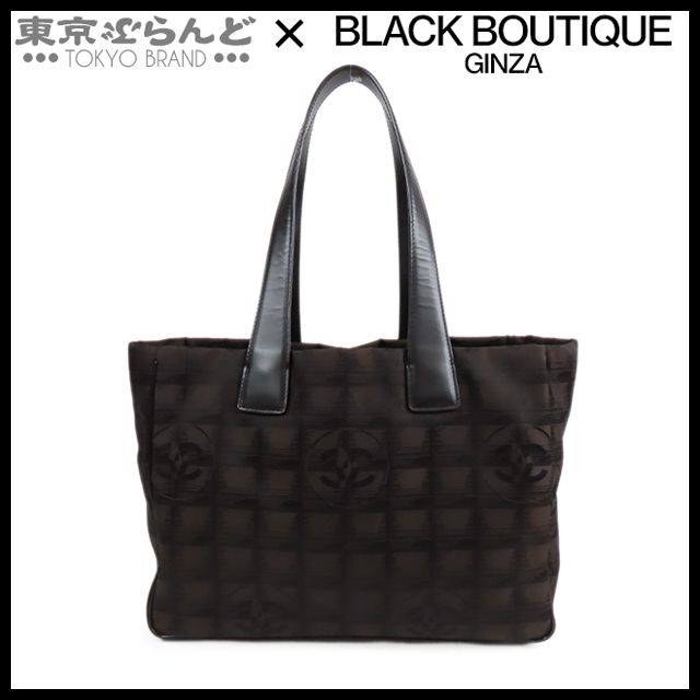 シャネル CHANEL ニュートラベルライン トートバッグ PM A 20457 ブラウン レザー ナイロンジャガード 9番台 レディース