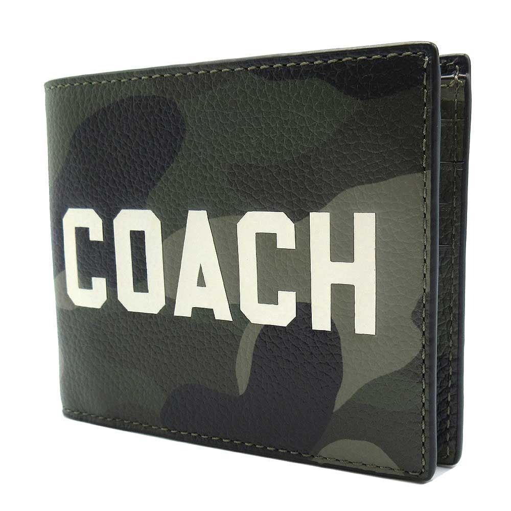 コーチ CZ 052 UEI カモ 財布 二つ折り財布 小銭入れ無 COACH 3 IN 1 レザー プリント アンド グラフィック ウォレット アウトレット メンズ