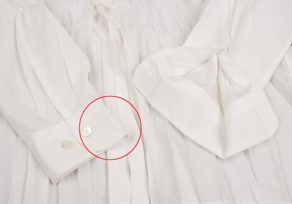 イッセイミヤケISSEY MIYAKE ポリシワプリーツ長袖シャツ オフホワイト