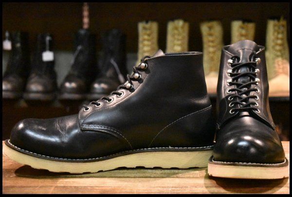 10 D 08年 レッドウィング 8165 アイリッシュセッター 黒 ブラッククローム プレーントゥ 編み上げ ブーツ redwing FK 445