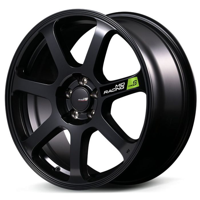 ホイール4本セット 18インチ 8 J 45 5 H 100 MID RACING R 50 TypeS セミグロスブラック