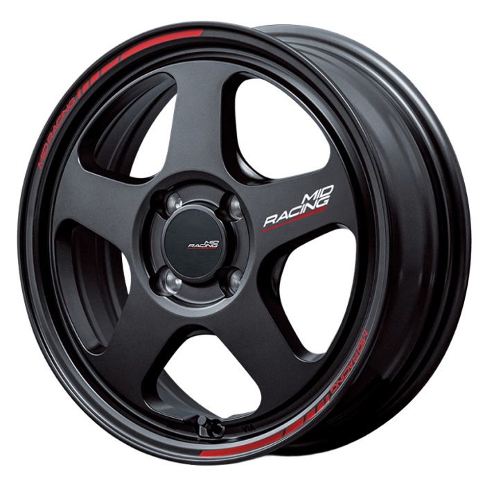 ホイール4本セット 15インチ 5 J 45 4 H 100 MID RACING TR 50 ターマックブラック