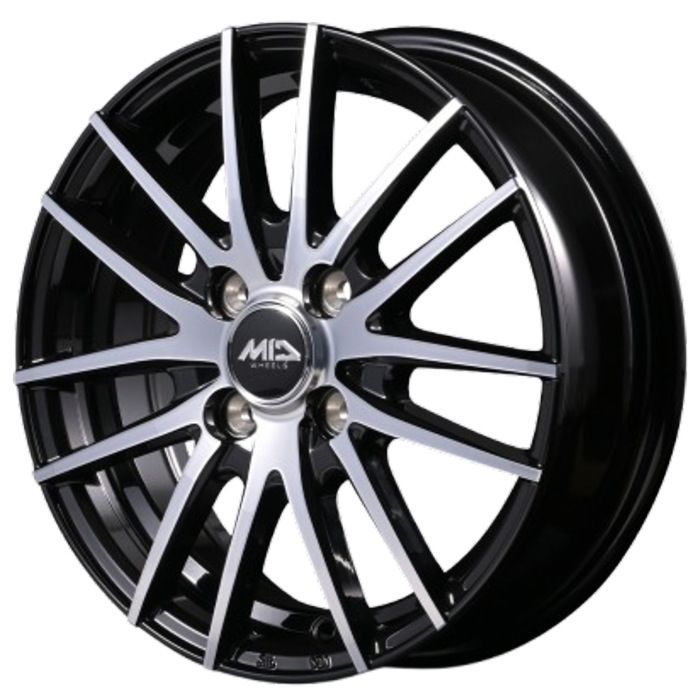ホイール4本セット 16インチ 6 J 42 4 H 100 MID WHEELS RX 14 ブラックポリッシュ