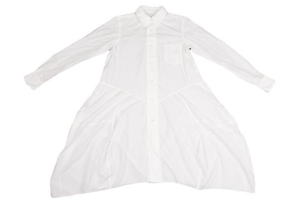 コムデギャルソンCOMME des GARCONS 切替コットンシャツワンピース 白