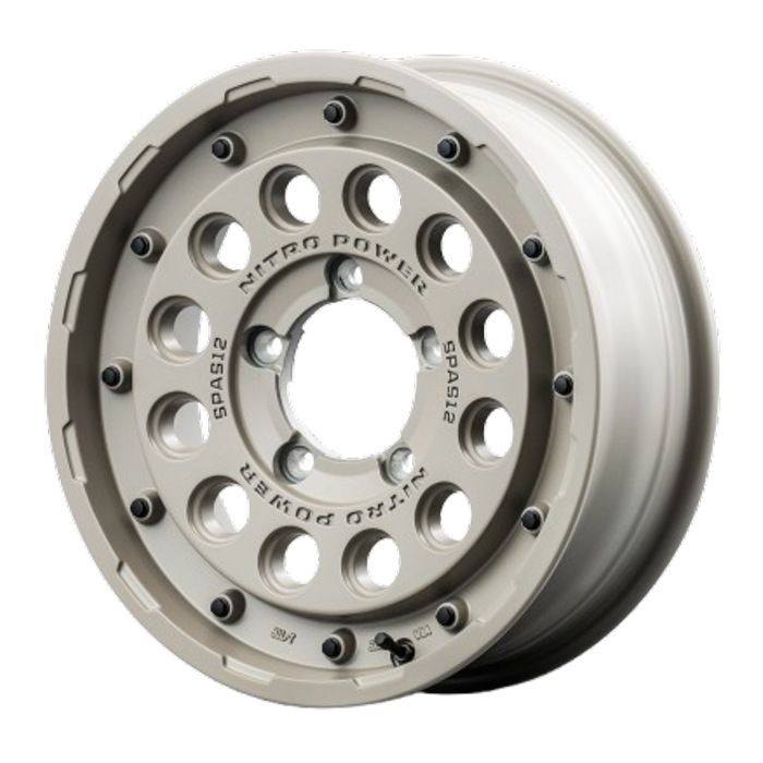 ホイール4本セット 16インチ 5 J 20 H 139 7 NITRO POWER 12 SHOTGUN TACTICAL EDITION セミグロスサンドベージュ