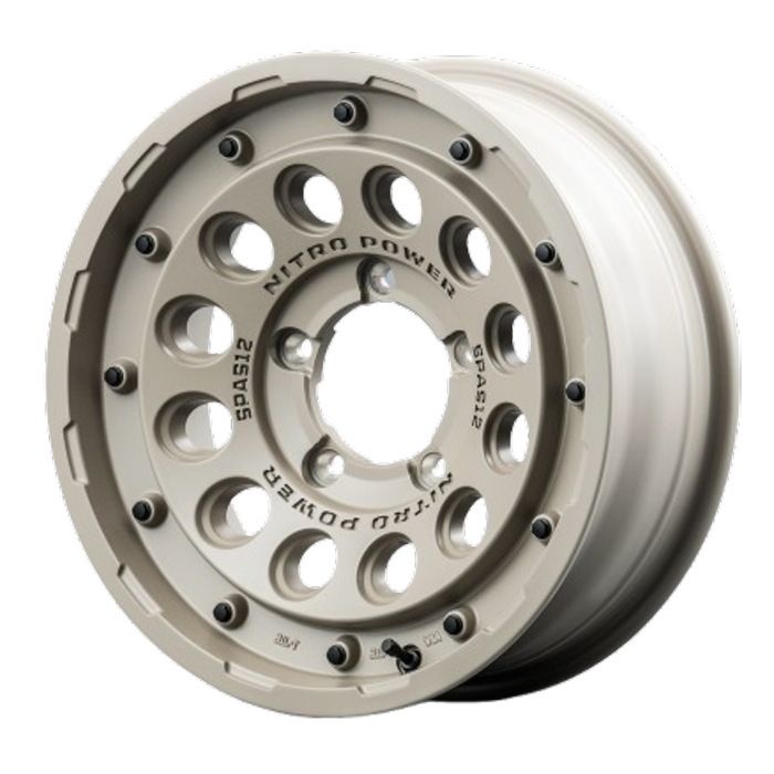 ホイール4本セット 16インチ 6 J 5 H 139 7 NITRO POWER 12 SHOTGUN TACTICAL EDITION セミグロスサンドベージュ