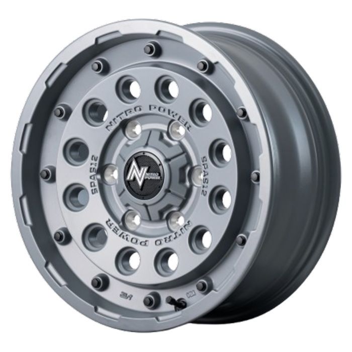 ホイール4本セット 16インチ 5 J 20 H 139 7 NITRO POWER 12 SHOTGUN TACTICAL EDITION セミグロスコンクリート