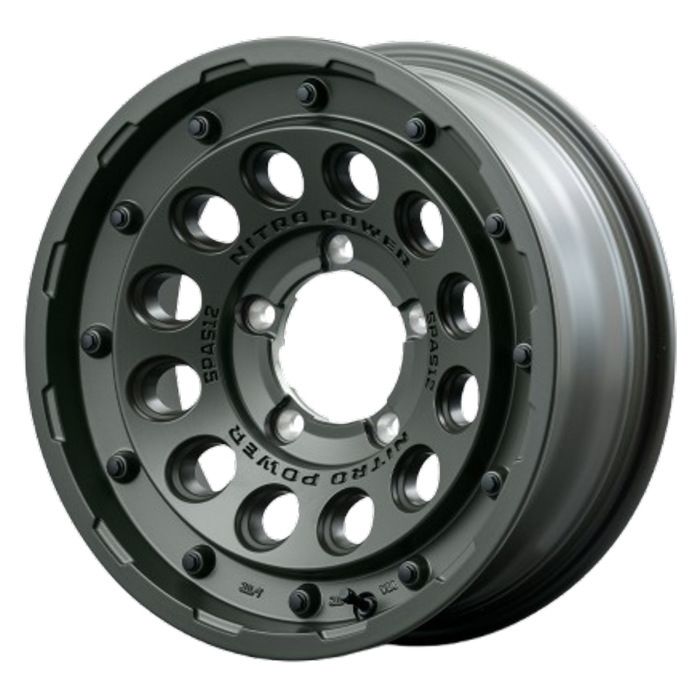 ホイール4本セット 16インチ 6 J 5 H 139 7 NITRO POWER 12 SHOTGUN TACTICAL EDITION セミグロスODグリーン