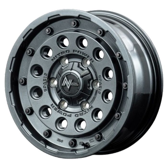 ホイール4本セット 16インチ 6 5 J 38 H 139 7 NITRO POWER 12 SHOTGUN TACTICAL EDITION ガンメタルシルバー