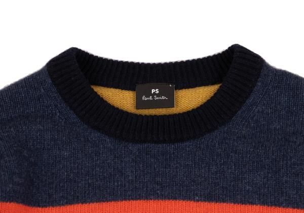 極美品 名作 PS Paul Smith ミックスカラー ニット シルク混 ポールスミスPaul Smith PS マルチカラー編み替えデザインニット