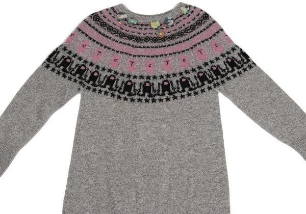 ツモリチサトTSUMORI CHISATO 装飾ノルディックニットチュニック