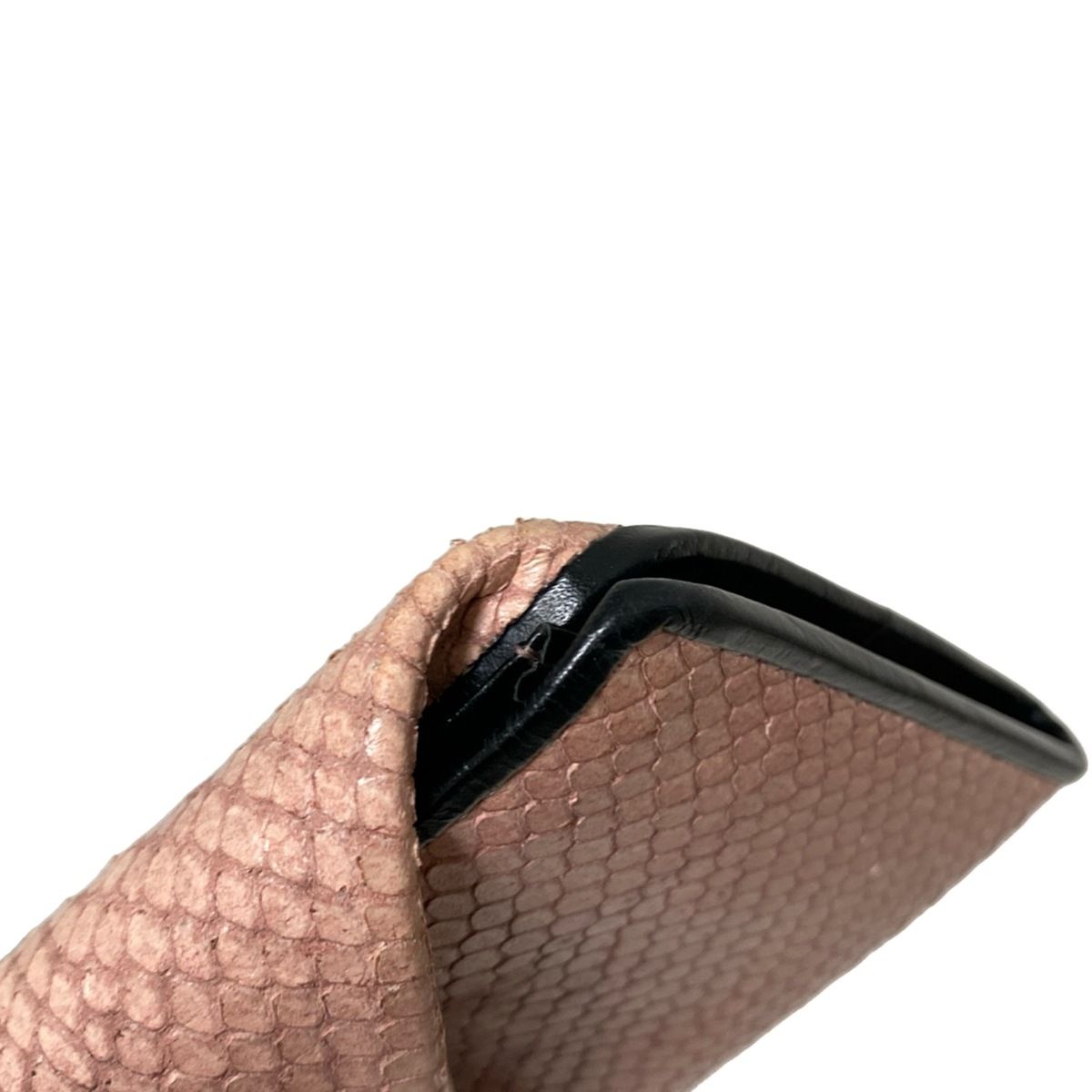 HIROKO HAYASHI(ヒロコハヤシ) 長財布 - ピンク×黒 型押し加工 レザー