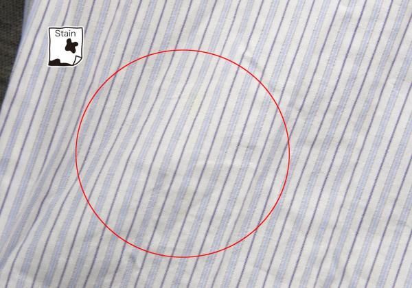 ワイズY's ストライプシャツ切り替えニットブラウス 白水色グレー2