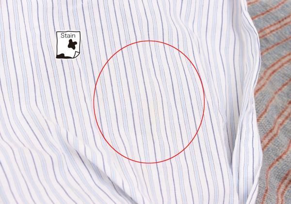 ワイズY's ストライプシャツ切り替えニットブラウス 白水色グレー2