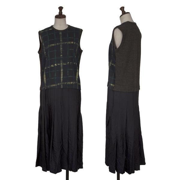 オールド　トリコ　コムデギャルソン　ノースリーブ　ジップ　ワンピース トリココムデギャルソンtricot COMME des GARCONS チェックプリント