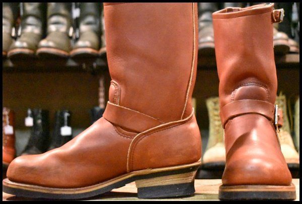 8 D PT 99刺繍 レッドウィング 8271 エンジニア 赤茶 オロラセット スチールトゥ プルオン ブーツ redwing FK 454