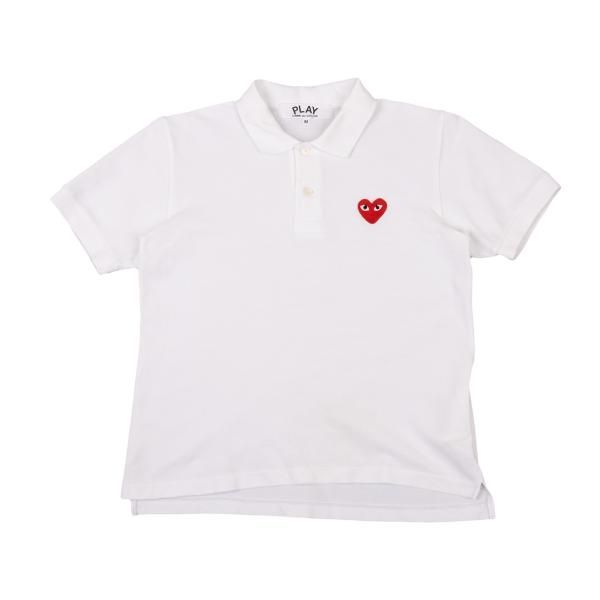 PLAY COMME des GARCONS 白ハートワッペン カーディガン プレイ