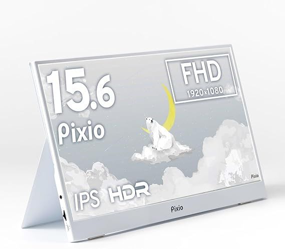 Pixio ポータブルモニター 15.6インチ 60 Hz FHD IPS ホワイト