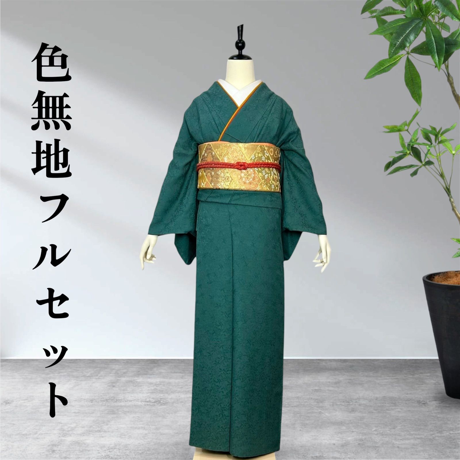 色無地フルセット ひとつ紋 着物 正絹 - メルカリ