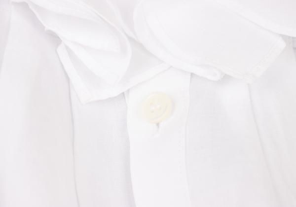 ジュンヤワタナベのフリル付きホワイト長袖シャツ ジュンヤワタナベ コムデギャルソンJUNYA WATANABE COMME des GARCONS