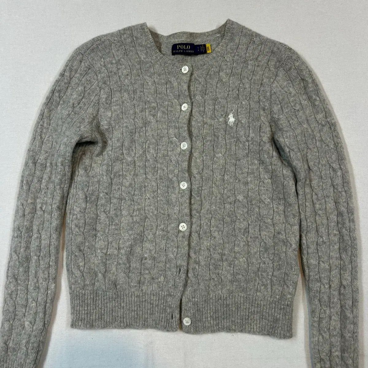 美品⭐︎ラルフローレン　QRコード付きケーブルニットカーディガン　S 正規品 ポロラルフローレン カシミアブレンド ケーブルカーディガン 新モデル
