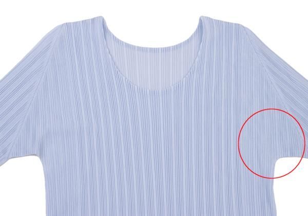 プリーツプリーズPLEATS PLEASE プリーツ七分袖カットソー 水色3