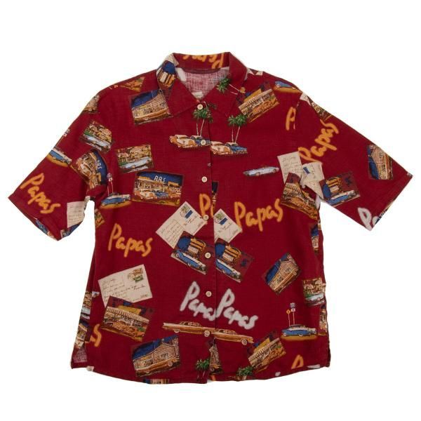 マドモアゼルノンノンMademoiselle NON NON リネンクラシックカー総柄