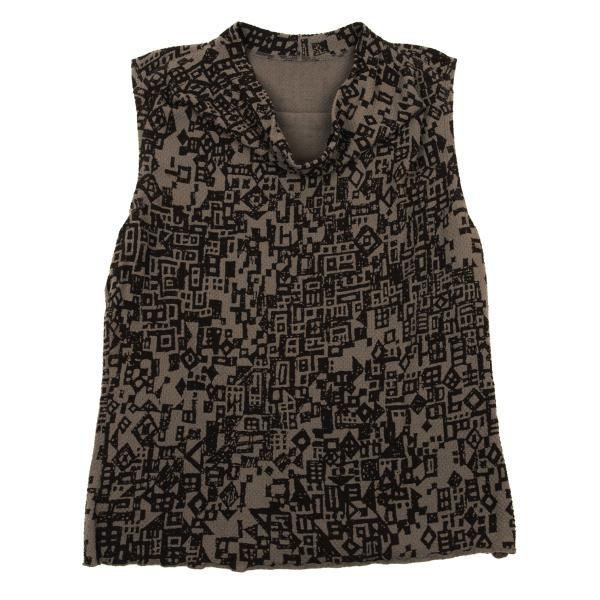 ヨーガンレールJURGEN LEHL コットン総柄ドレープネックタンクトップ