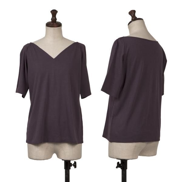 ヨーガンレールJURGEN LEHL ウールシルクVネックTシャツ 紫M