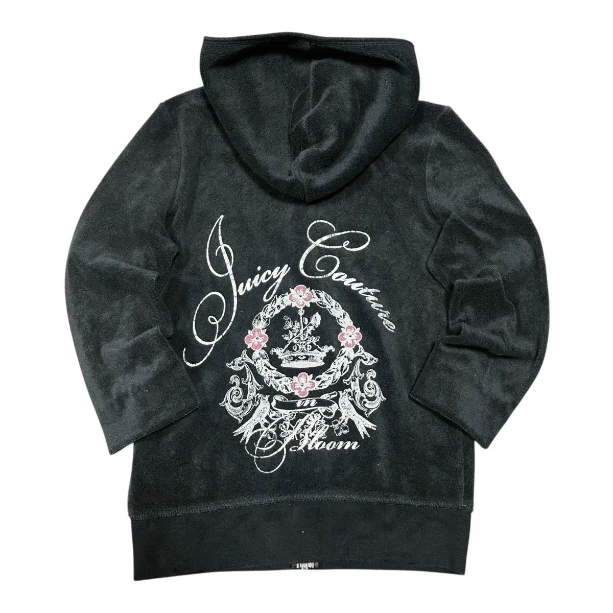 即配 JUICY COUTURE ジューシークチュール Y 2 K ツアーベルベット フード ジップアップ