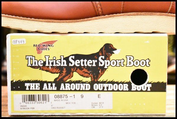【美品】RED WING 8875 復刻犬タグ 10E 28cm オロラセット 9E 箱付 未使用 犬タグ復刻 19年】レッドウィング 8875 アイリッシュ